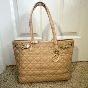 Lady Dior Cannage Panarea coated canvas Tote Bag